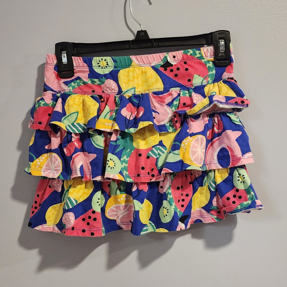 Colorful Fruit Print Ruffle Skirt for Kids